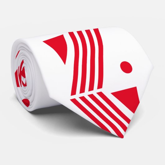 Art Deko Muster in festweißem Rot Krawatte (Gerollt)