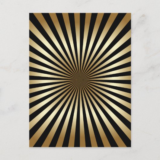 Art Deko, Muster, Streifen, Gold, Schwarz, Vintag, Postkarte (Vorderseite)