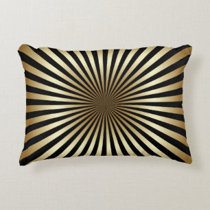 Art Deko, Muster, Streifen, Gold, Schwarz, Vintag, Zierkissen