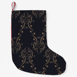 Art Deko nahtlos. Vintager Hintergrund mit Kleiner Weihnachtsstrumpf