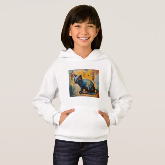 Art Deko Neo-Expressionistin jagt eine Fliege Hoodie (Vorne ganz)