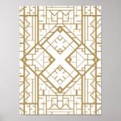 Art Deko,Nouveau,gold,weiß,elegant,chic,muster,t Poster (Vorne)