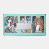 art Deko nouveau women Mucha desk mat Schreibtischunterlage (Tastatur & Maus)