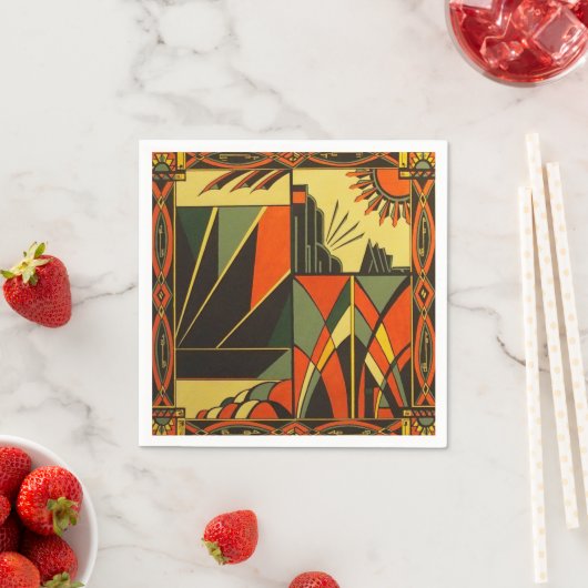 Art Deko orange Serviettenpackung Serviette (Beispiel)