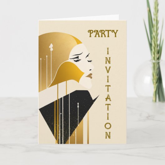 Art Deko Party Einladung (Vorderseite)