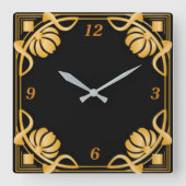 Art Deko Quadratische Wanduhr (Vorderseite)