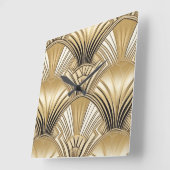 Art Deko Quadratische Wanduhr (Winkel)