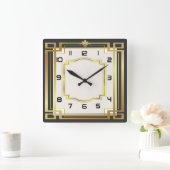 Art Deko Quadratische Wanduhr (Zuhause)