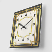 Art Deko Quadratische Wanduhr (Winkel)