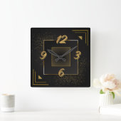 Art Deko Quadratische Wanduhr (Zuhause)