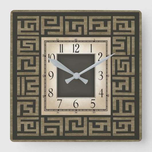 Art Deko Quadratische Wanduhr (Vorderseite)