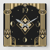 Art Deko Quadratische Wanduhr (Vorderseite)