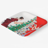 Art Deko Retro-Jahrgang Weihnachten Damen Party Pappteller (Gewinkelt)