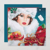 art Deko Retro Vintage Dame Weihnachten (Vorne/Hinten)