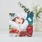 art Deko Retro Vintage Dame Weihnachten (Stehend Vorderseite)