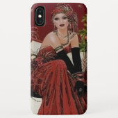 art Deko Retro-Weihnachtsfrau Case-Mate iPhone Hülle (Rückseite)