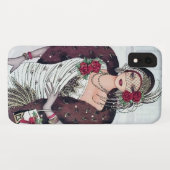 art Deko Retro-Weihnachtsfrau Case-Mate iPhone Hülle (Rückseite (Horizontal))