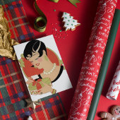 art Deko Retro Weihnachtsfrau Feiertag Feiertagskarte