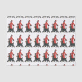 Art Deko Retro Weihnachtsfrau gekachelt Seidenpapier (Vorderseite)