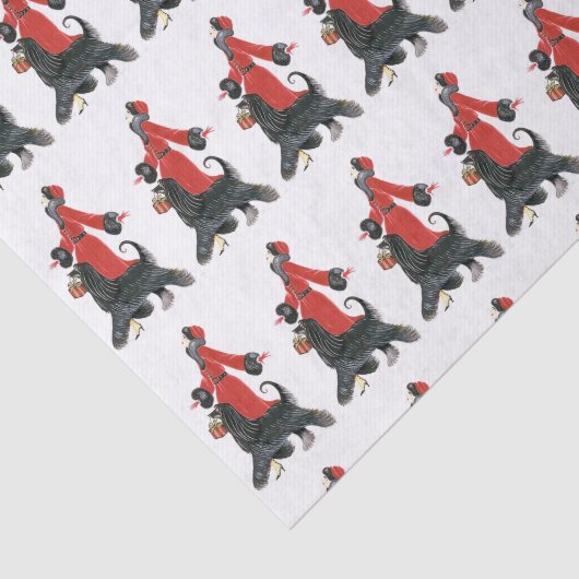 Art Deko Retro Weihnachtsfrau gekachelt Seidenpapier (Ausschnitt)