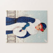 Art Deko Retro Weihnachtsfrau Puzzle (Horizontal)