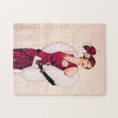 Art Deko Retro Weihnachtsfrau Puzzle (Horizontal)