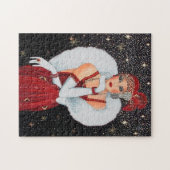 Art Deko Retro Weihnachtsfrau Puzzle (Horizontal)
