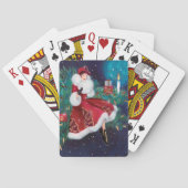 Art Deko Retro Weihnachtsfrau Spielkarten (Rückseite)