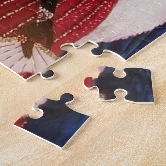 art Deko Retro Weihnachtsfrauen Puzzle (Seite)