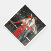 art Deko Retro Weihnachtsgeschenk Party Serviette (Ecke)