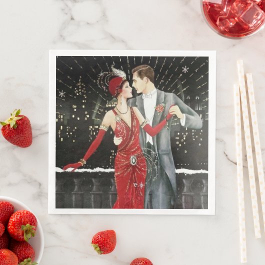 art Deko Retro Weihnachtsgeschenk Party Serviette (Beispiel)