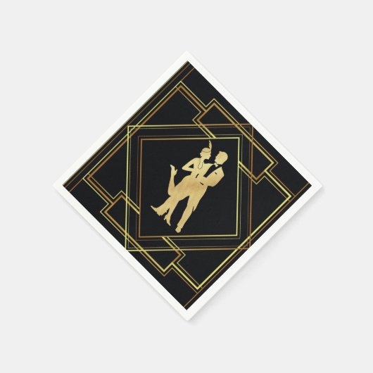 Art Deko roaring 20er Flapper Design Serviette (Ecke)