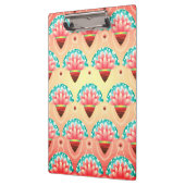 Art Deko Rosa Blume Gold aquamarin Klemmbrett (Links)