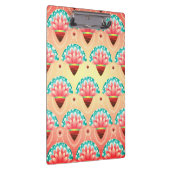 Art Deko Rosa Blume Gold aquamarin Klemmbrett (Rechts)