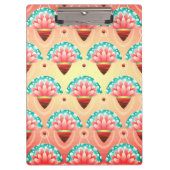 Art Deko Rosa Blume Gold aquamarin Klemmbrett (Vorderseite)