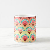 Art Deko Rosa Gold aquamarine Blume Muster niedlic Kaffeetasse (Mittel)