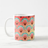 Art Deko Rosa Gold aquamarine Blume Muster niedlic Kaffeetasse (Links)