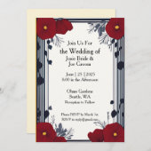 Art Deko Rote Pappi Einladung zur Hochzeit (Vorne/Hinten)