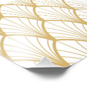 Art Deko, schön, Fanmuster, gold, weiß, vintag Fotodruck (Ecke)