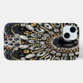 Art Deko Schwarz-Gold-Böhmisches Muster Case-Mate iPhone Hülle (Rückseite (Horizontal))