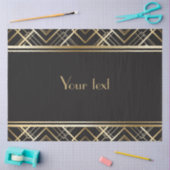 Art Deko, schwarz, gold, elegant, chic, monogramm Seidenpapier (Basteln)