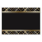 Art Deko, schwarz, gold, elegant, chic, monogramm  Tischnummer (Vorderseite)