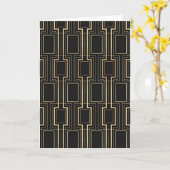 Art Deko Schwarz und Gold Karte (Gelbe Blume)