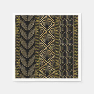 Art Deko Schwarz und Gold Serviette