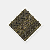 Art Deko Schwarz und Gold Serviette (Ecke)