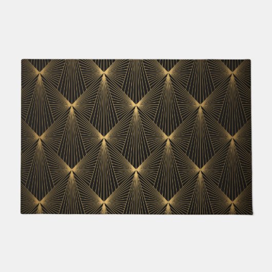 Art Deko,schwarzes Gold,schick,elegant,elegant,ele Fußmatte (Vorderseite)
