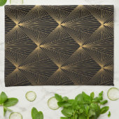 Art Deko,schwarzes Gold,schick,elegant,elegant,ele Geschirrtuch (Gefaltet)