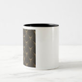 Art Deko, schwarzes Gold, schicke, elegante, elega Zweifarbige Tasse (Mittel)