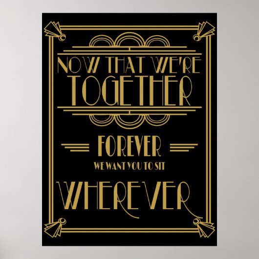 Art Deko Sitzplan Hochzeitszeichen (Vorne)