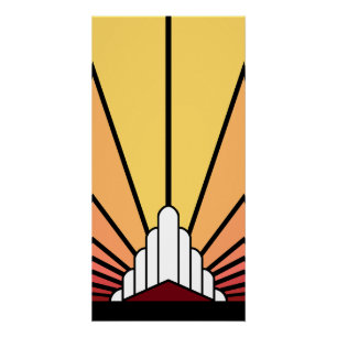 Art Deko Sonne im Morgengrauen